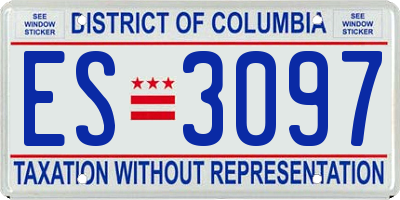 DC license plate ES3097