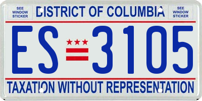 DC license plate ES3105