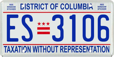 DC license plate ES3106