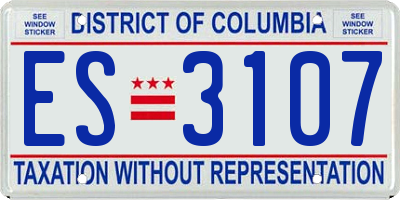 DC license plate ES3107