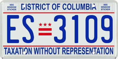 DC license plate ES3109