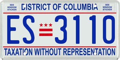 DC license plate ES3110