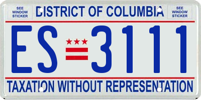 DC license plate ES3111