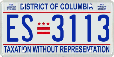 DC license plate ES3113