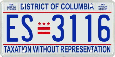 DC license plate ES3116