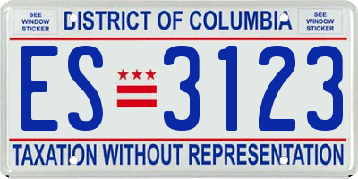 DC license plate ES3123