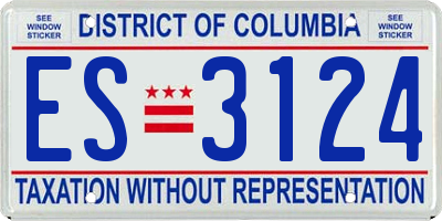 DC license plate ES3124