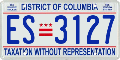 DC license plate ES3127