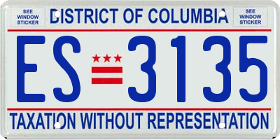DC license plate ES3135