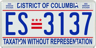 DC license plate ES3137