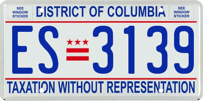 DC license plate ES3139