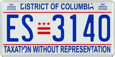 DC license plate ES3140
