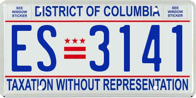 DC license plate ES3141