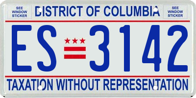 DC license plate ES3142