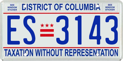 DC license plate ES3143