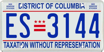 DC license plate ES3144