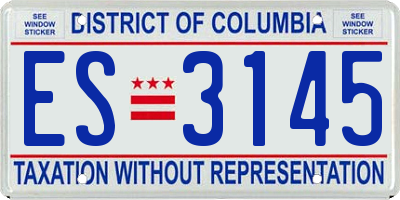 DC license plate ES3145