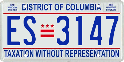 DC license plate ES3147