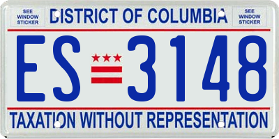 DC license plate ES3148