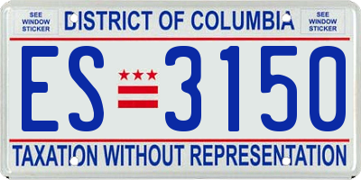 DC license plate ES3150