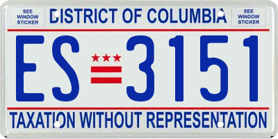 DC license plate ES3151