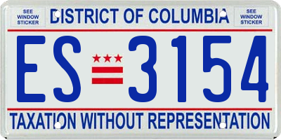 DC license plate ES3154