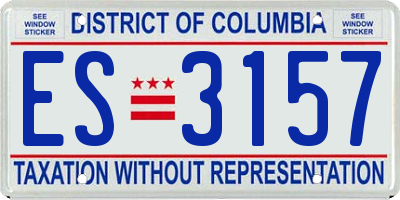 DC license plate ES3157
