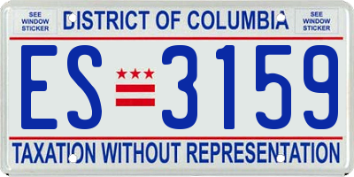 DC license plate ES3159