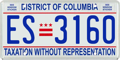 DC license plate ES3160