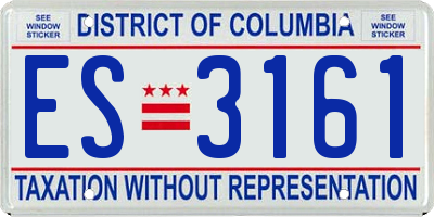 DC license plate ES3161