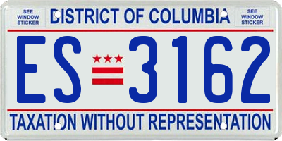 DC license plate ES3162