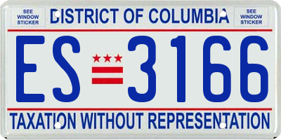DC license plate ES3166