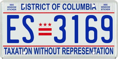 DC license plate ES3169