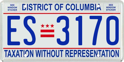 DC license plate ES3170