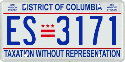 DC license plate ES3171