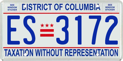 DC license plate ES3172