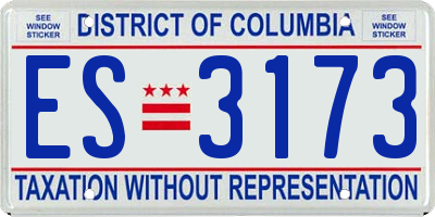 DC license plate ES3173