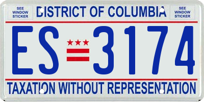 DC license plate ES3174