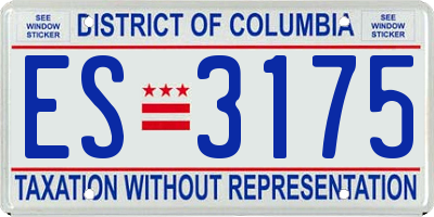DC license plate ES3175