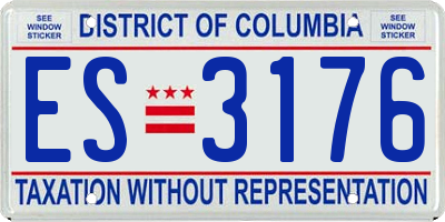 DC license plate ES3176