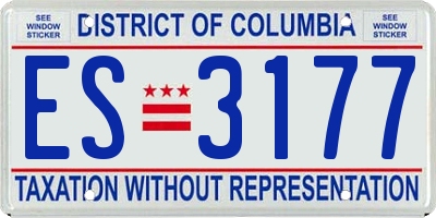DC license plate ES3177