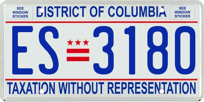 DC license plate ES3180