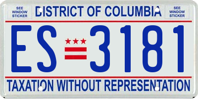 DC license plate ES3181