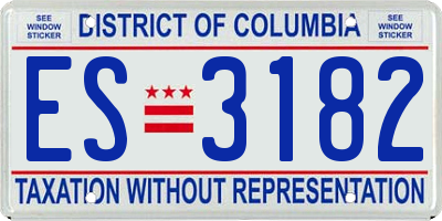 DC license plate ES3182
