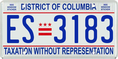 DC license plate ES3183