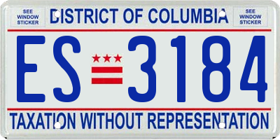 DC license plate ES3184