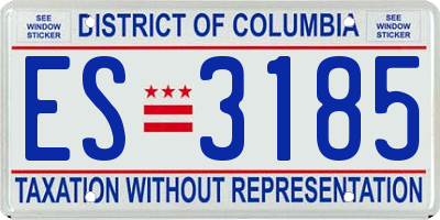 DC license plate ES3185