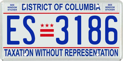 DC license plate ES3186