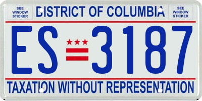 DC license plate ES3187