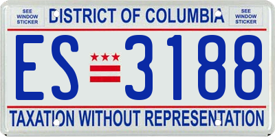 DC license plate ES3188